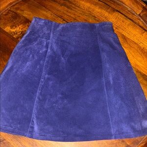 Vintage Firenze Santa Barbara Blue Suede Skirt 1980s SZ 4